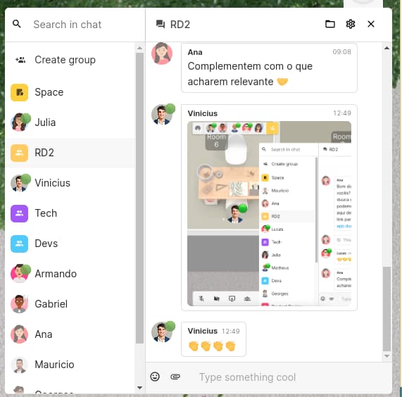 Status on chat